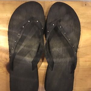 Black Sandals with Rhinestones